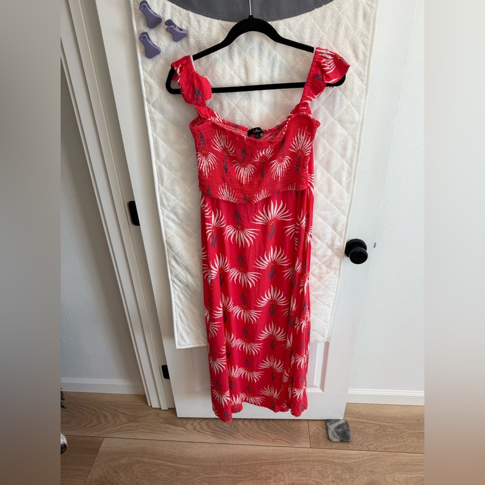 NWOT Lulus Transcoso Coral Floral Print Two-Piece Maxi Dress - Picture 6 of 11